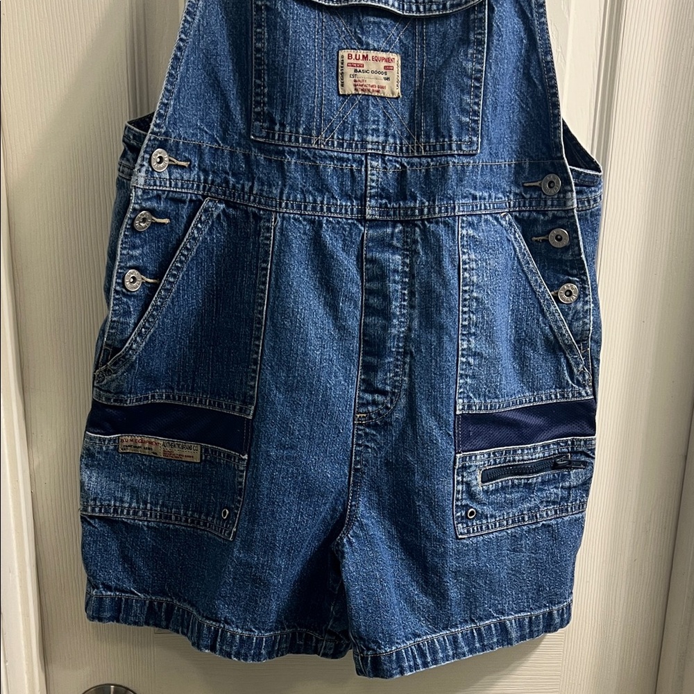 B.U.M Equipment Short overalls Women size Medium Vintage - Picture 5 of 6